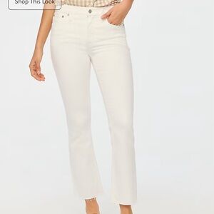 J.Crew | White Mid-Rise Flare Crop